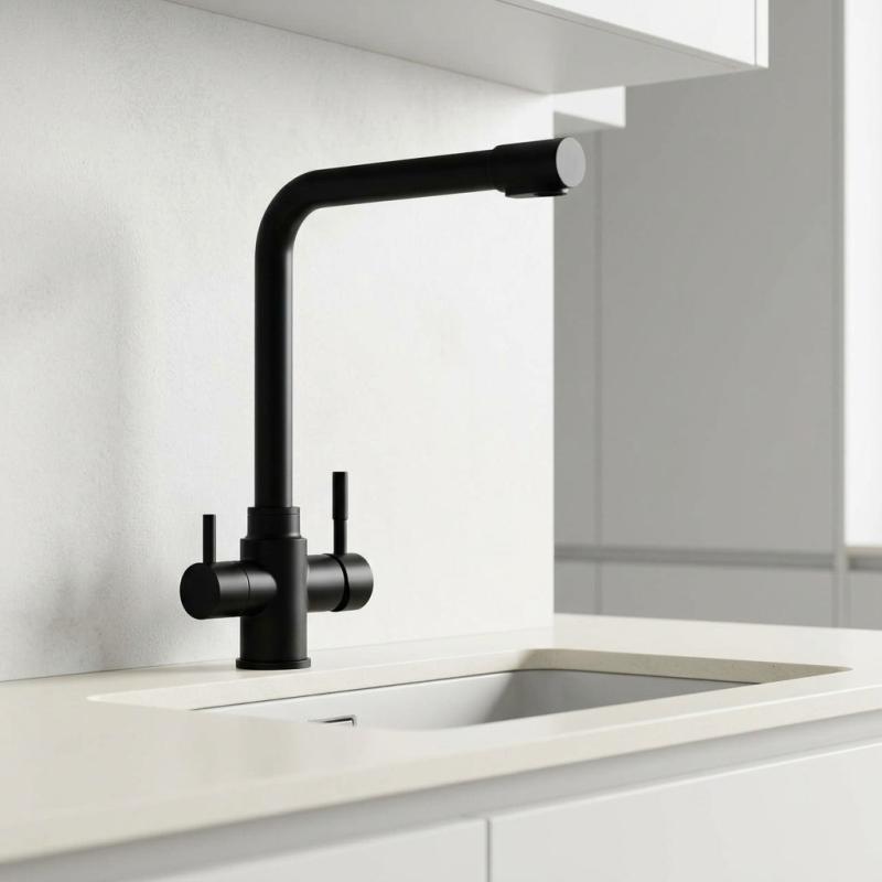 Aquanello Limpia RVS 3-weg Keukenkraan Zwart met Gefilterd Water BL-1600-LP